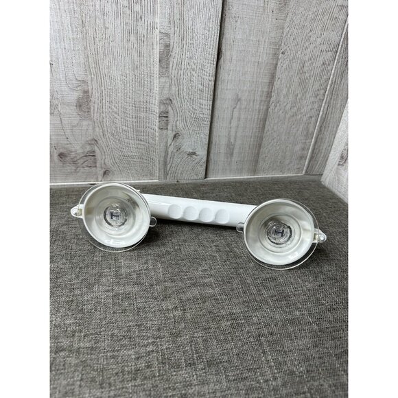 EHRRD Suction Cup Grab Bar Handle 12 inch Bathroom Non Slip Secure White Black - Picture 2 of 5